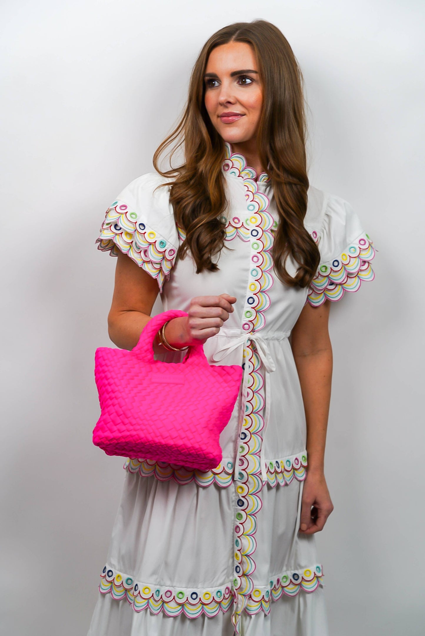 Mini Woven Neon Pink