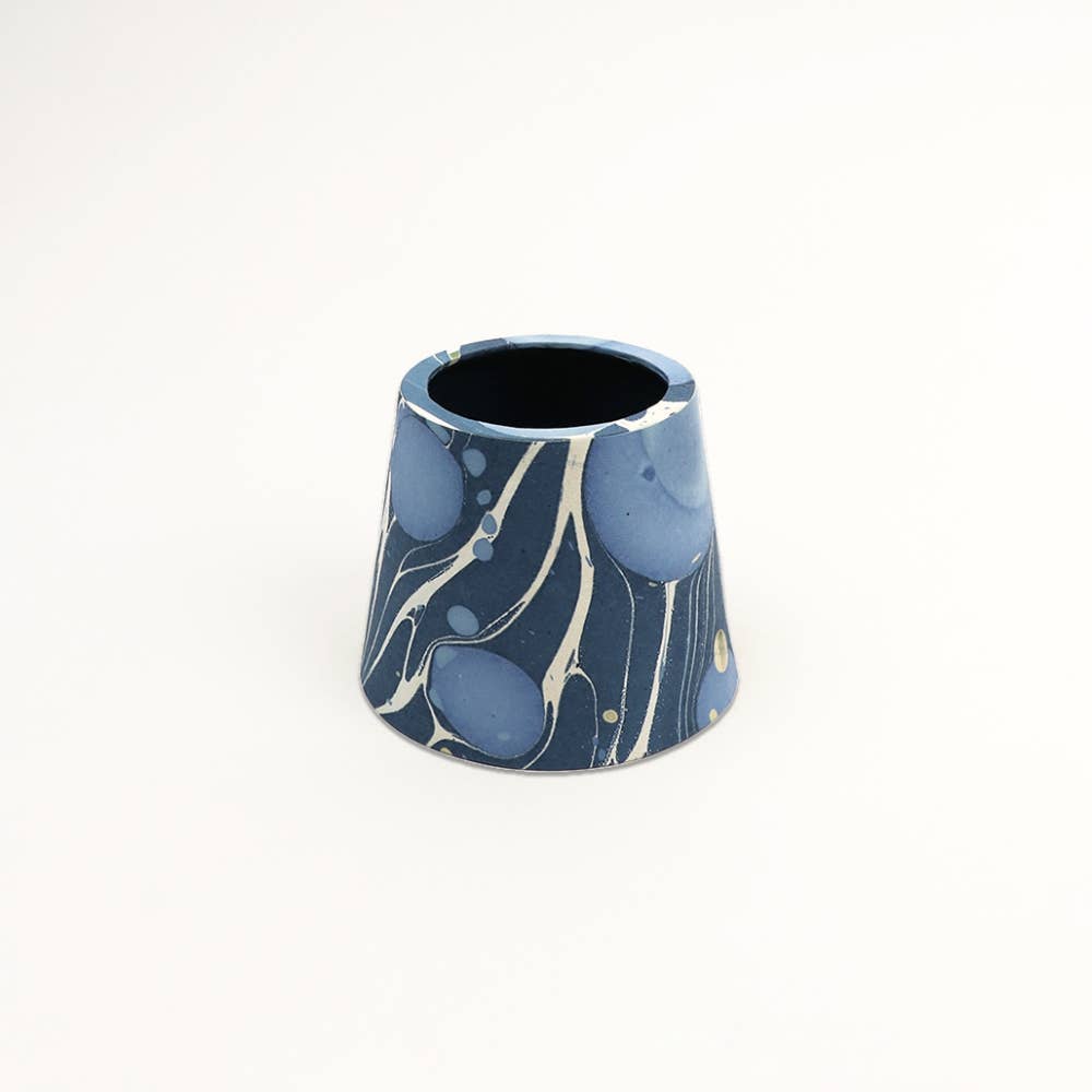 MARBLED LAMPSHADE COVER -  PEBBLES BLUE