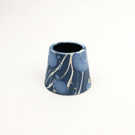 MARBLED LAMPSHADE COVER -  PEBBLES BLUE