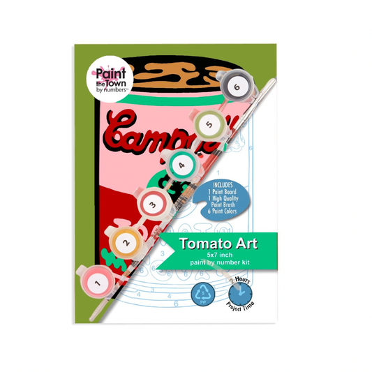 Tomato Soup Can Pink w/Green Paint by Number Kit